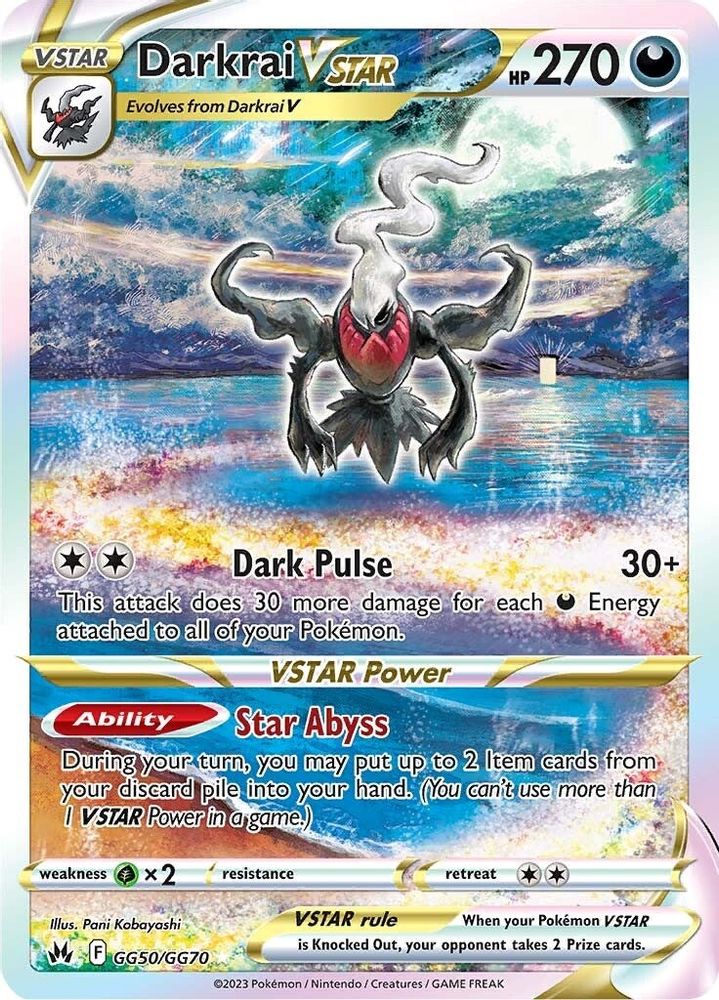 Darkrai VSTAR GG50 - Holofoil Crown Zenith Galarian Gallery - Ultra Rare