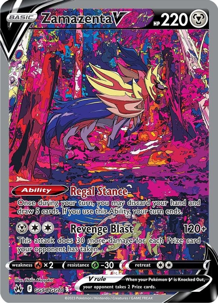 Zamazenta V GG54 - Holofoil Crown Zenith Galarian Gallery - Ultra Rare