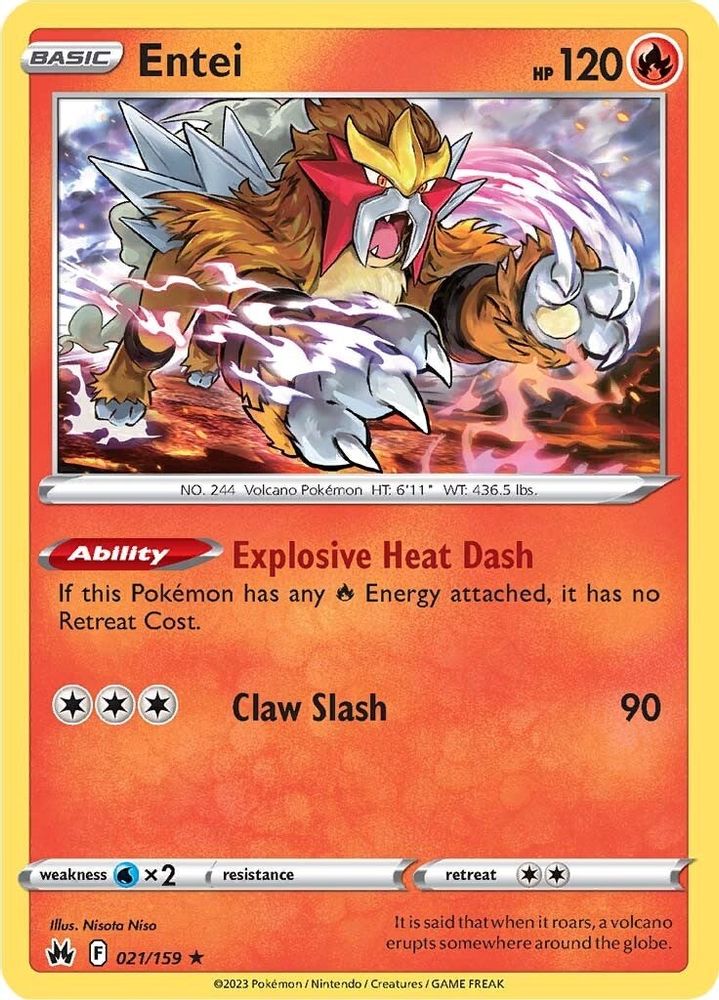 Entei 021 - Holofoil Crown Zenith - Holo Rare
