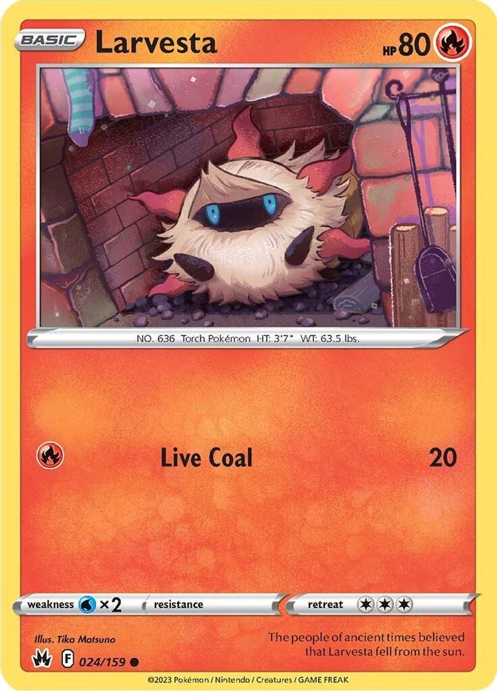 Larvesta 024 - Reverse Holofoil Crown Zenith - Common