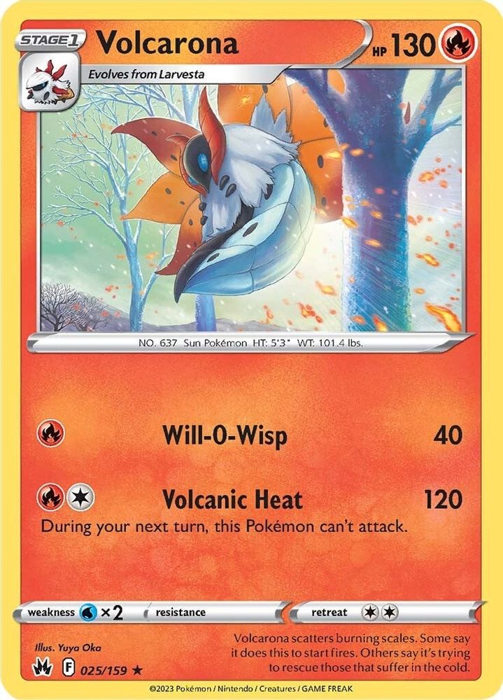 Volcarona 025 - Reverse Holofoil Crown Zenith - Rare