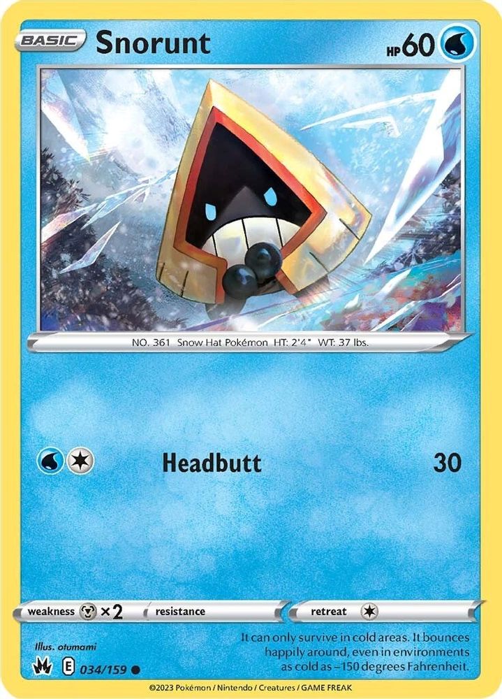 Snorunt 034 - Reverse Holofoil Crown Zenith - Common