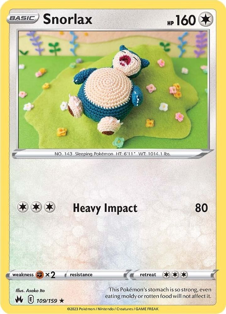 Snorlax 109 - Reverse Holofoil Crown Zenith - Rare