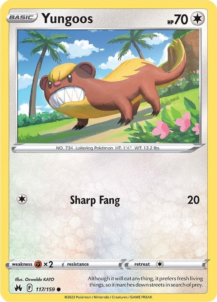 Yungoos 117 - Reverse Holofoil Crown Zenith - Common