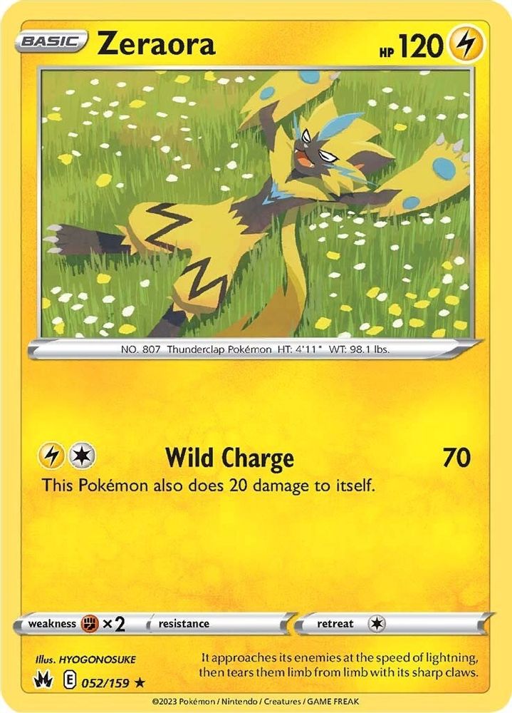 Zeraora 052 - Reverse Holofoil Crown Zenith - Rare