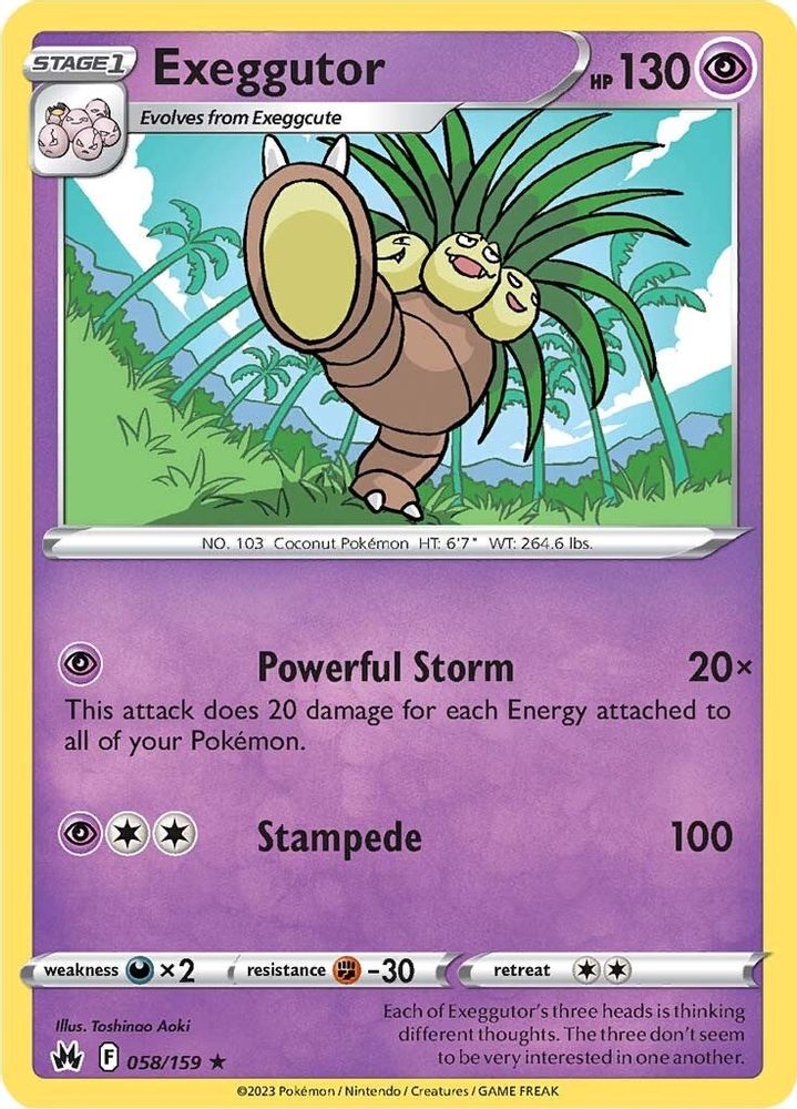 Exeggutor 058 Crown Zenith - Rare