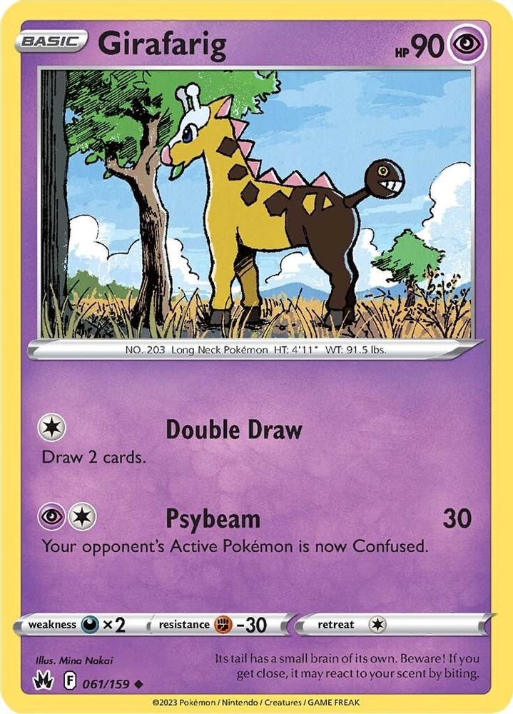 Girafarig 061 - Reverse Holofoil Crown Zenith - Uncommon