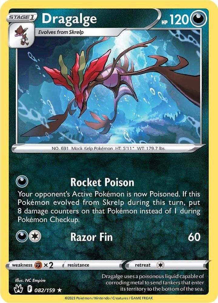Dragalge 082 - Reverse Holofoil Crown Zenith - Rare
