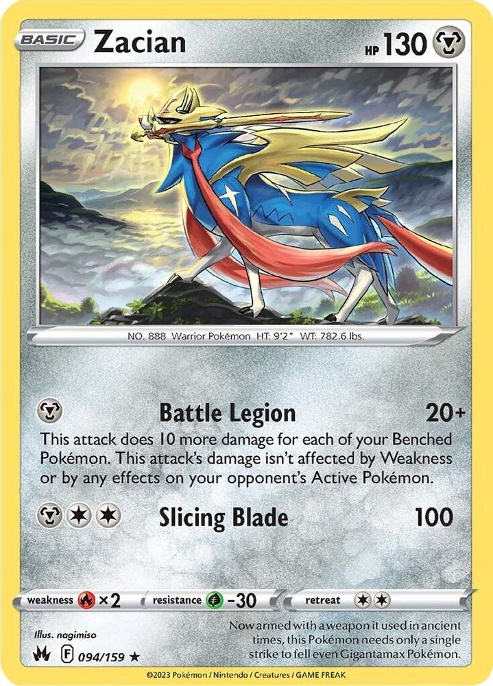 Zacian 094 - Holofoil Crown Zenith - Holo Rare