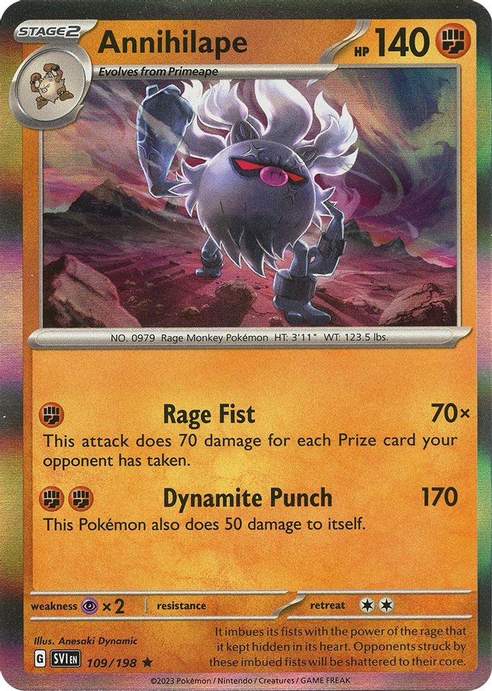 Annihilape 109 - Reverse Holofoil SV01 Scarlet & Violet Base Set - Rare