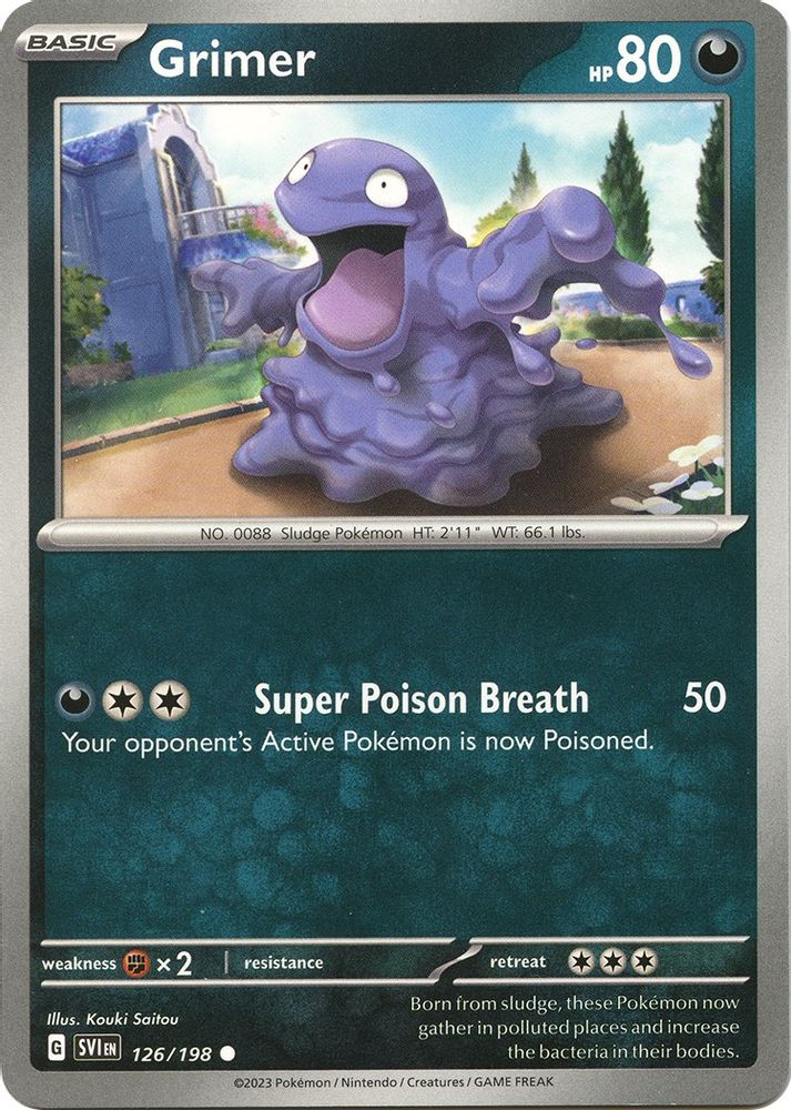 Grimer 126 - Reverse Holofoil SV01 Scarlet & Violet Base Set - Common