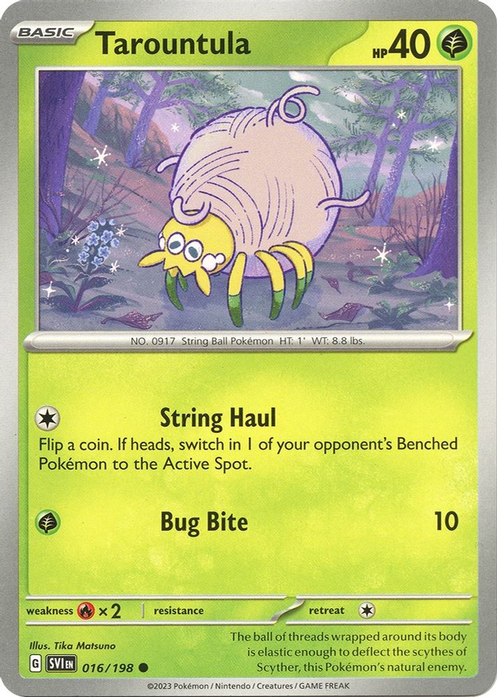 Tarountula 016/198 - Reverse Holofoil SV01 Scarlet & Violet Base Set - Common