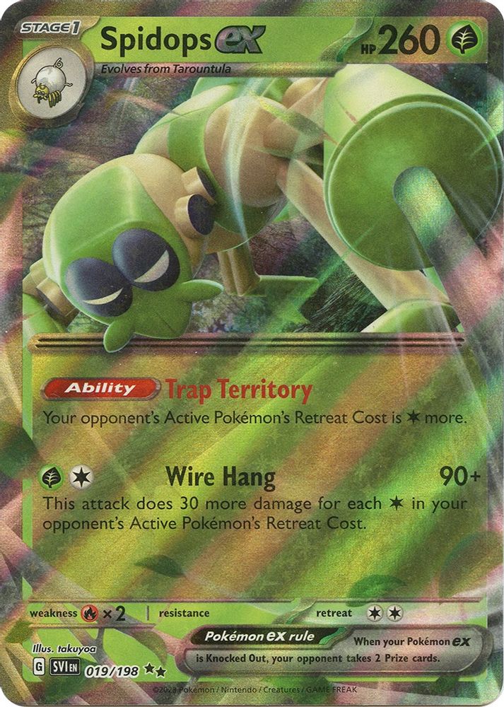 Spidops ex 019/198 - Holofoil SV01 Scarlet & Violet Base Set - Double Rare