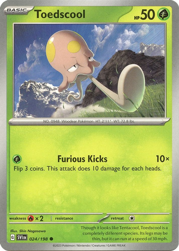Toedscool 024/198 - Reverse Holofoil SV01 Scarlet & Violet Base Set - Common