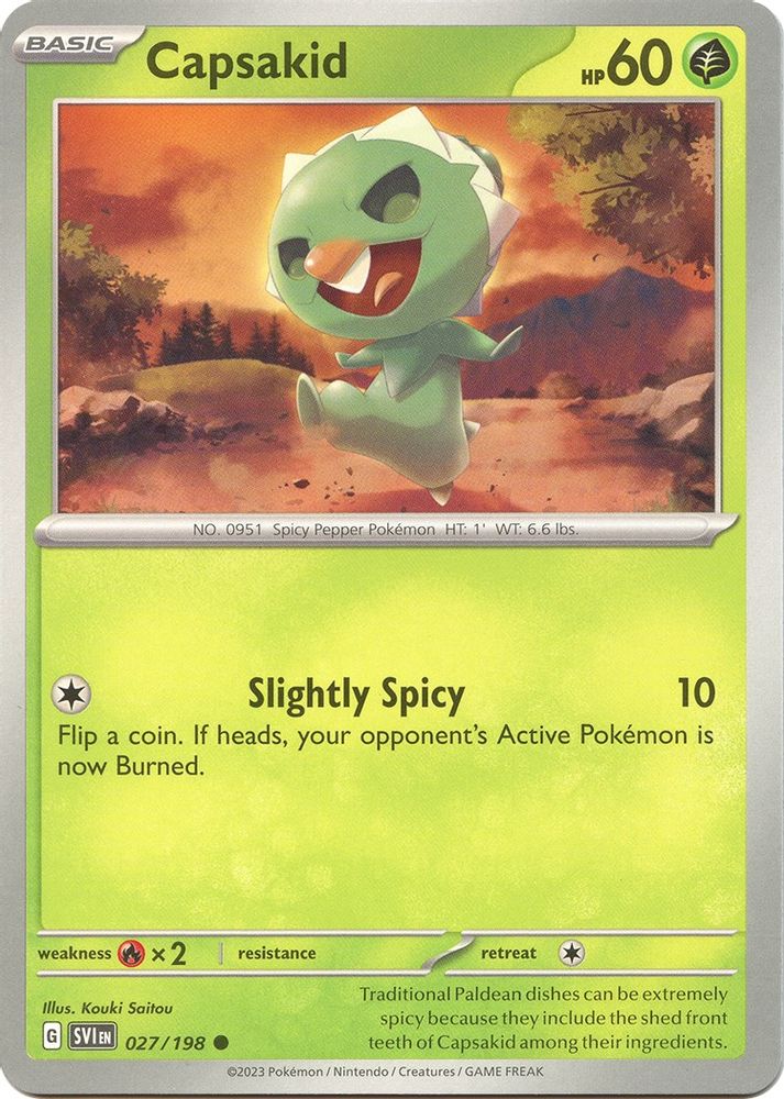 Capsakid 027/198 - Reverse Holofoil SV01 Scarlet & Violet Base Set - Common