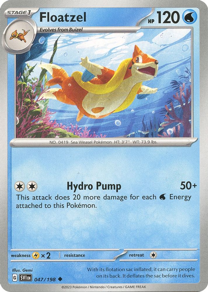 Floatzel 047 SV01 Scarlet & Violet Base Set - Uncommon
