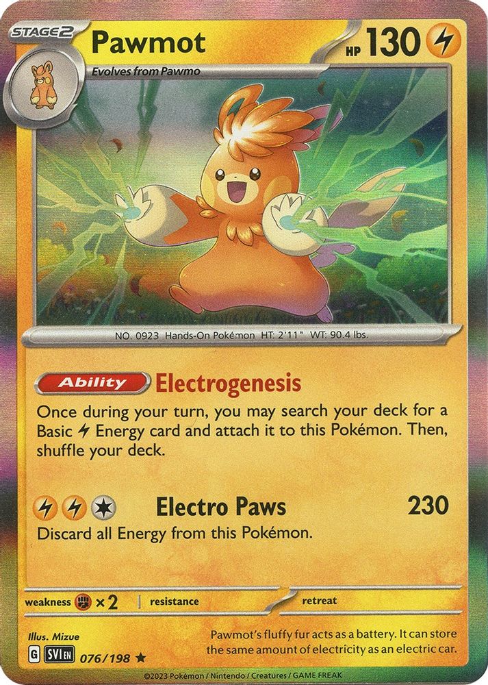 Pawmot 076/198 - Holofoil SV01 Scarlet & Violet Base Set - Rare