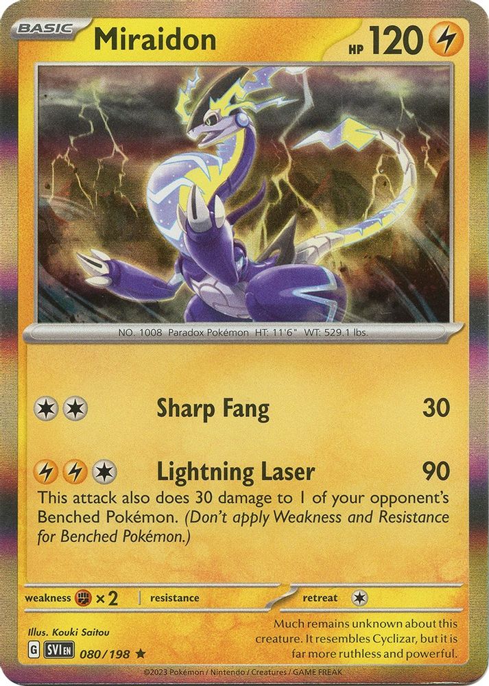 Miraidon 080 - Reverse Holofoil SV01 Scarlet & Violet Base Set - Rare
