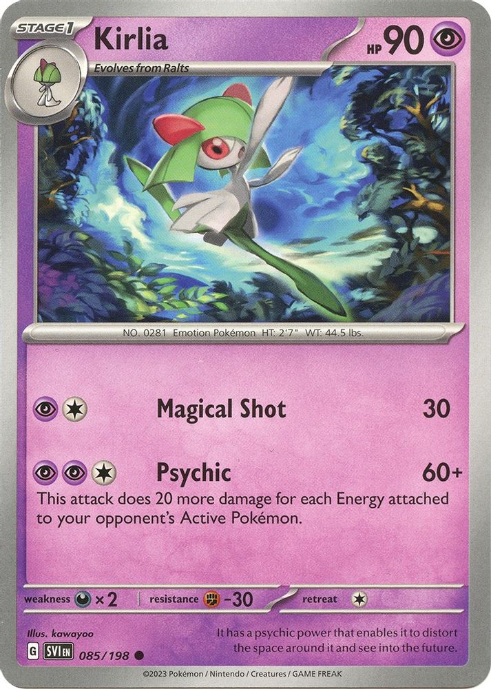 Kirlia 085/198 - Reverse Holofoil SV01 Scarlet & Violet Base Set - Common