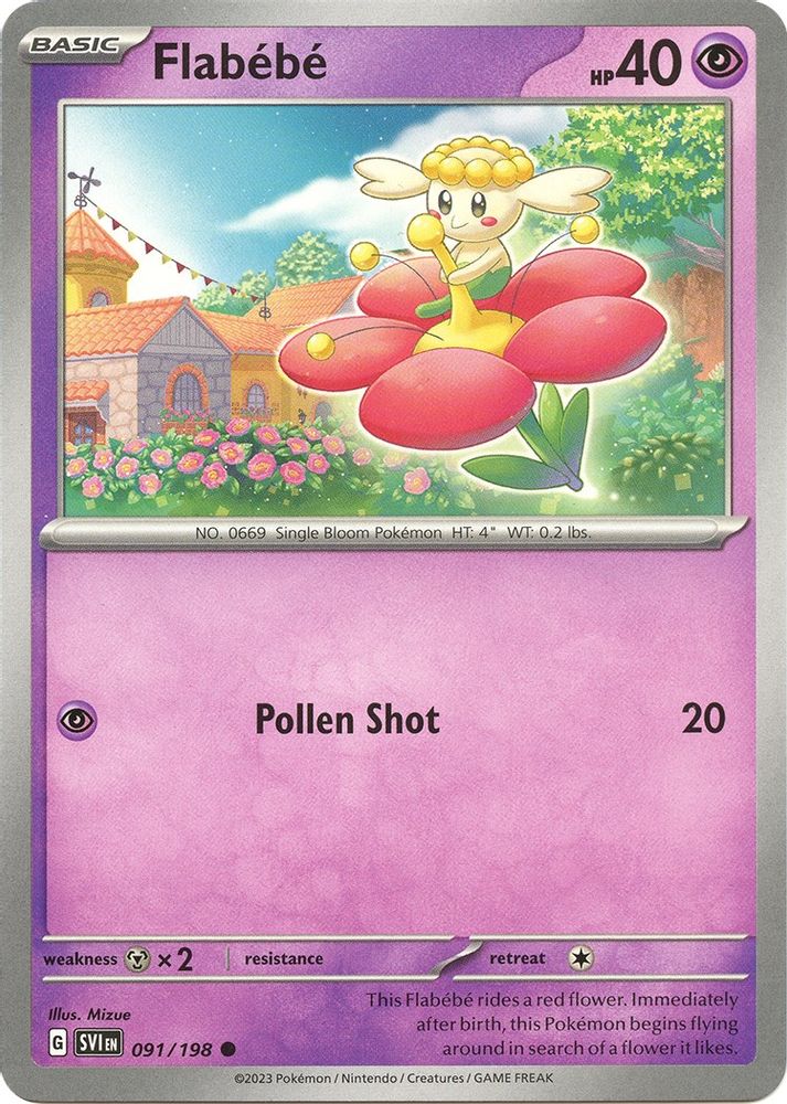 Flabebe 091 - Reverse Holofoil SV01 Scarlet & Violet Base Set - Common