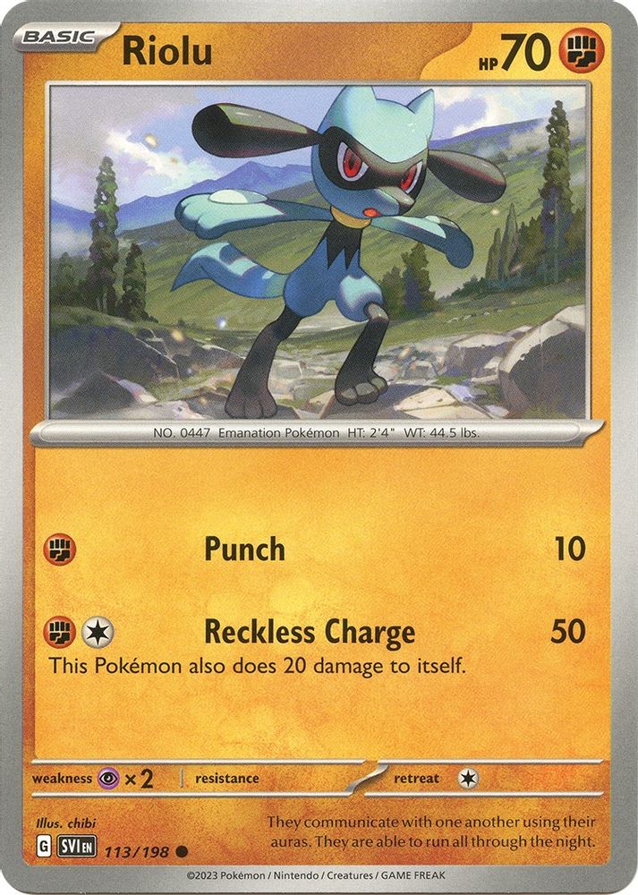 Riolu 113/198 SV01 Scarlet & Violet Base Set - Common