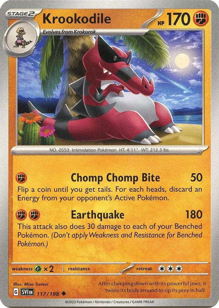 Krookodile 117 - Reverse Holofoil SV01 Scarlet & Violet Base Set - Uncommon