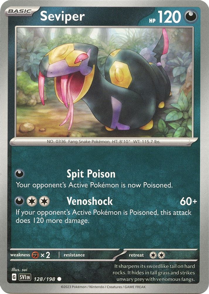 Seviper 128 - Reverse Holofoil SV01 Scarlet & Violet Base Set - Common