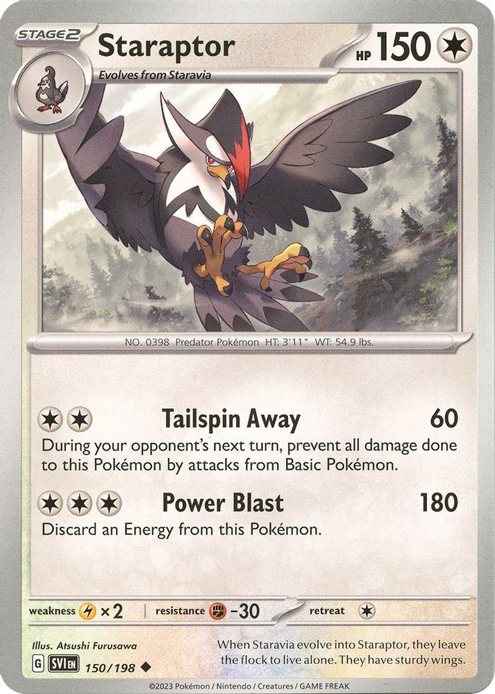 Staraptor 150 - Reverse Holofoil SV01 Scarlet & Violet Base Set - Uncommon