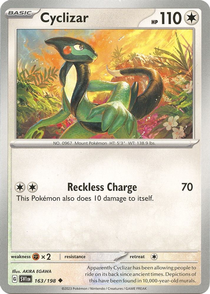 Cyclizar 163/198 - Reverse Holofoil SV01 Scarlet & Violet Base Set - Uncommon