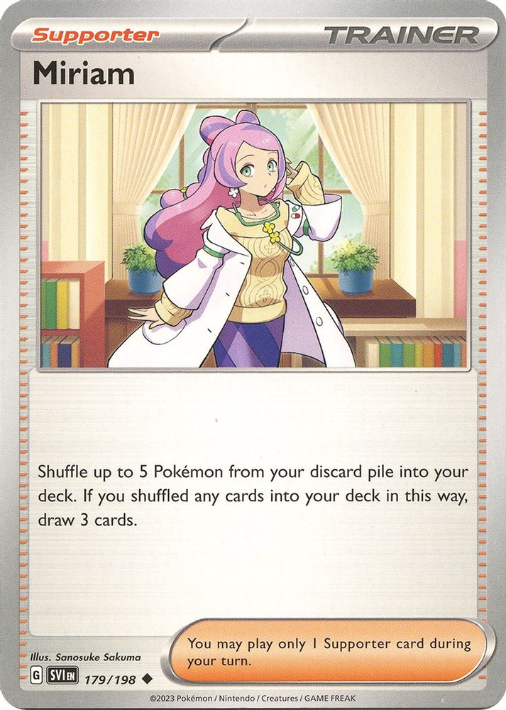 Miriam 179/198 - Reverse Holofoil SV01 Scarlet & Violet Base Set - Uncommon
