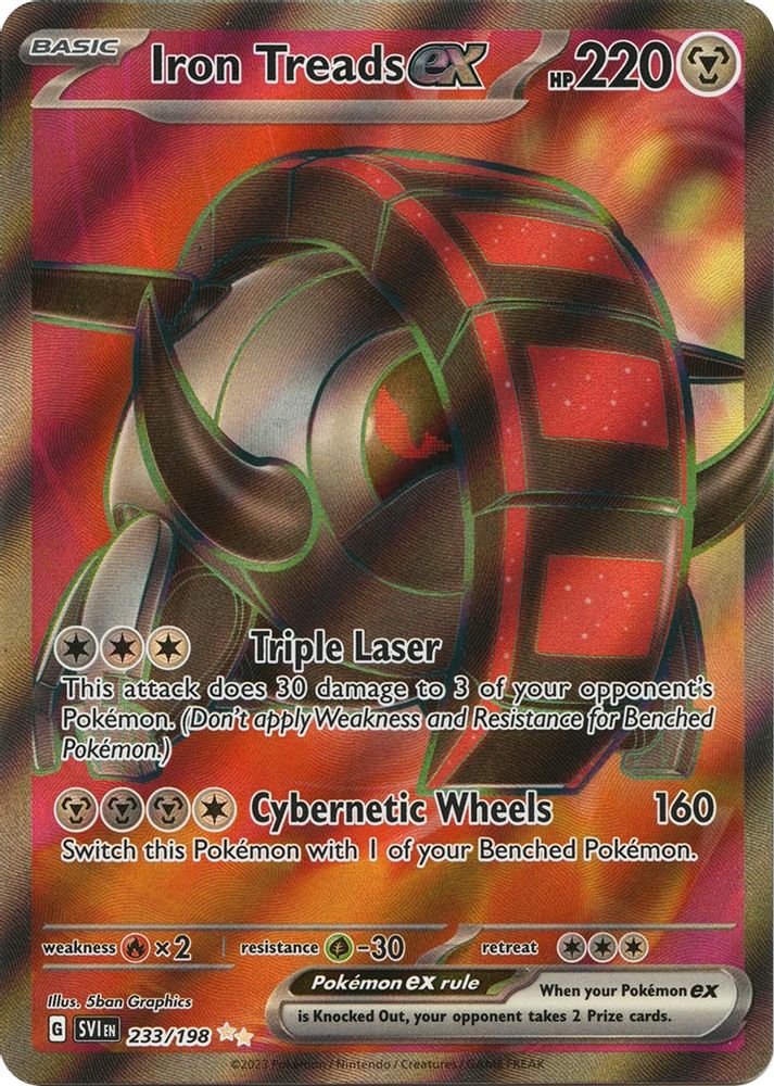 Iron Treads ex 233/198 - Holofoil SV01 Scarlet & Violet Base Set - Ultra Rare
