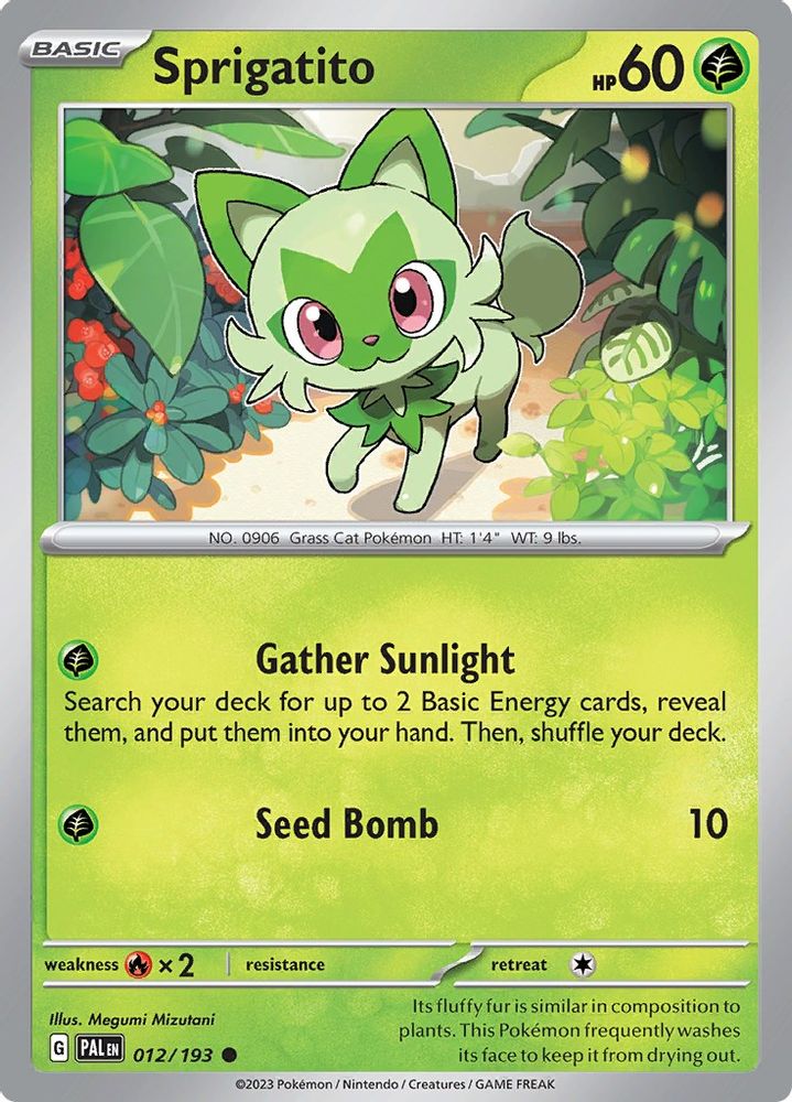 Sprigatito 012/193 - Reverse Holofoil SV02 Paldea Evolved - Common