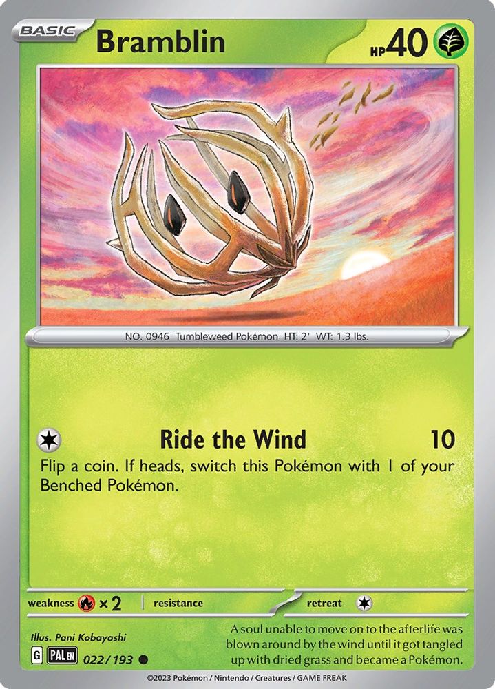 Bramblin 022/193 - Reverse Holofoil SV02 Paldea Evolved - Common
