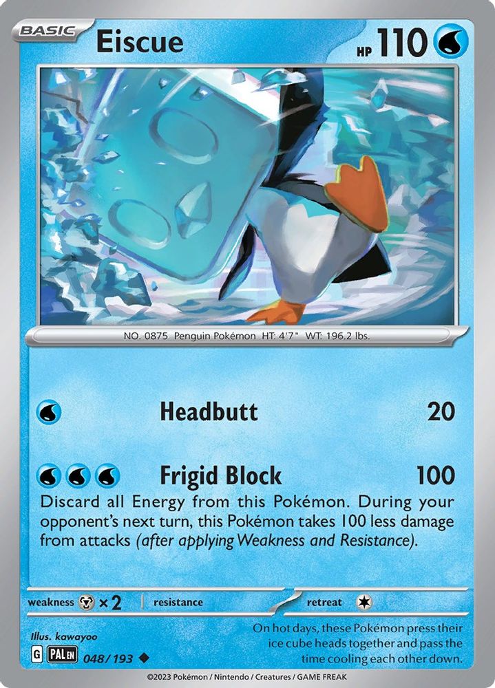 Eiscue 048/193 - Reverse Holofoil SV02 Paldea Evolved - Uncommon