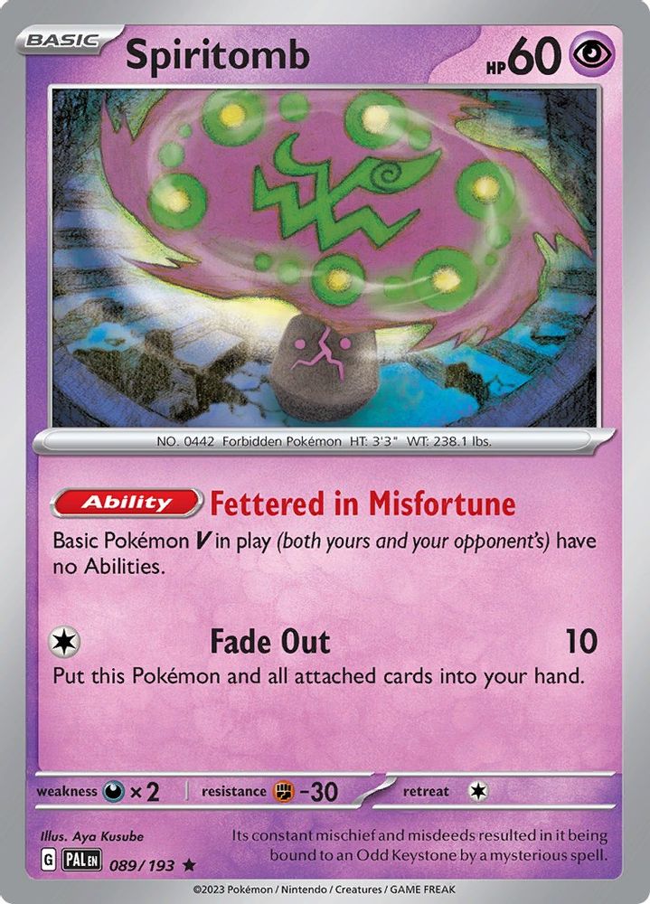 Spiritomb 089 - Reverse Holofoil SV02 Paldea Evolved - Rare