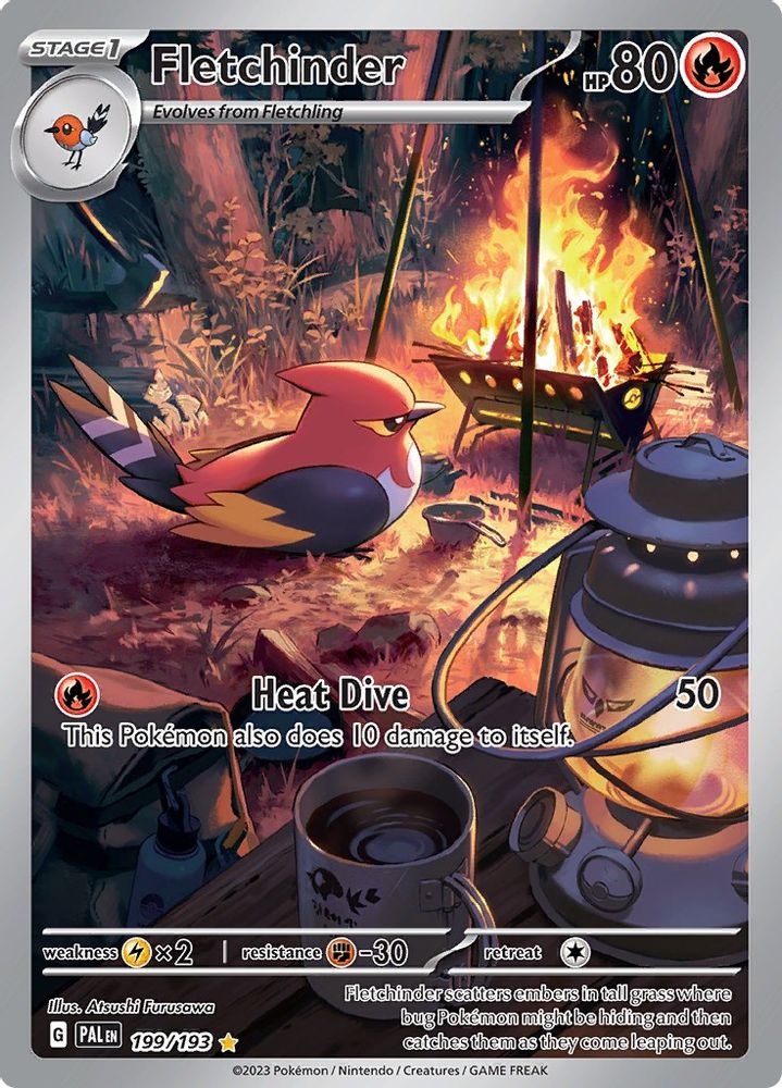 Fletchinder 199/193 - Holofoil SV02 Paldea Evolved - Illustration Rare
