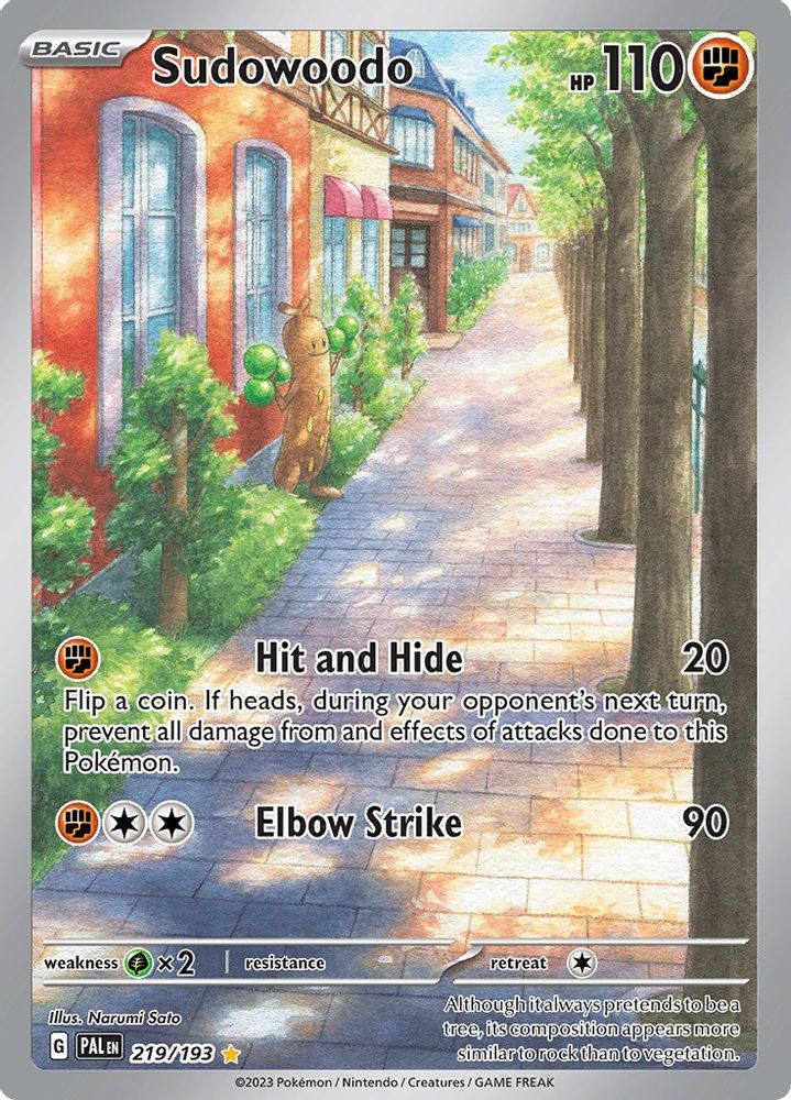 Sudowoodo 219/193 - Holofoil SV02 Paldea Evolved - Illustration Rare