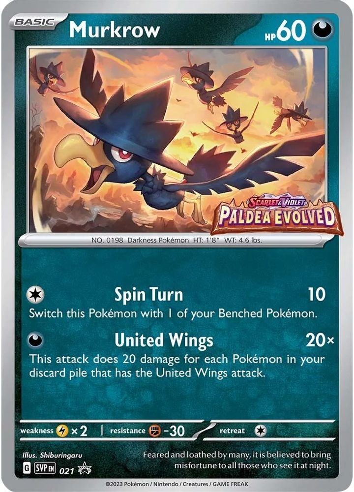 Murkrow (Prerelease) 021 - Holofoil SV Scarlet & Violet Promo Cards - Promo
