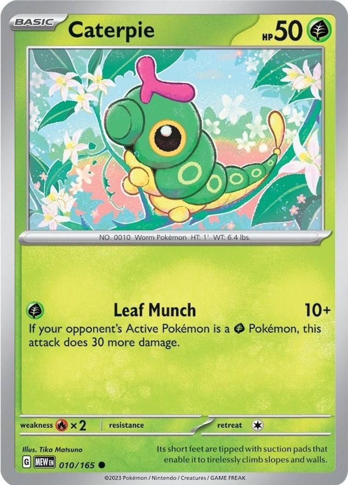Caterpie 010/165 - Reverse Holofoil SV Scarlet & Violet 151 - Common