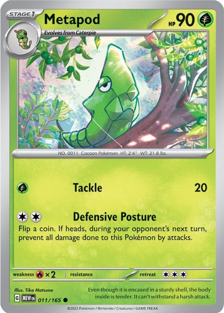 Metapod 011 - Reverse Holofoil SV Scarlet & Violet 151 - Common