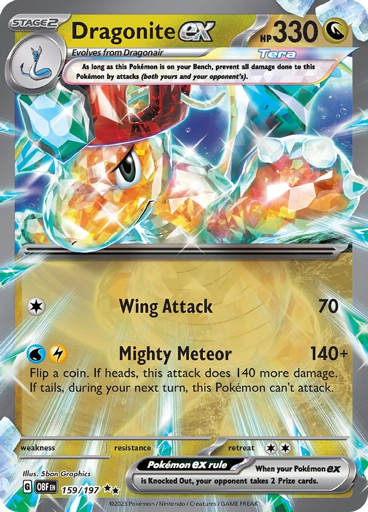 Dragonite ex 159 - Holofoil SV03 Obsidian Flames - Double Rare