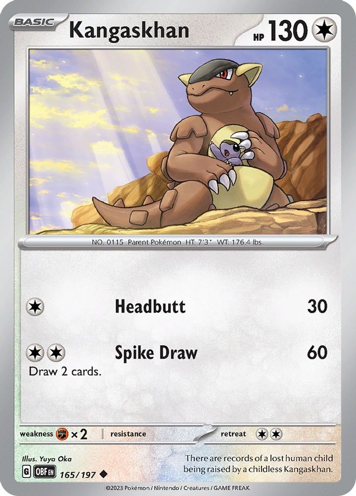 Kangaskhan 165 - Reverse Holofoil SV03 Obsidian Flames - Uncommon