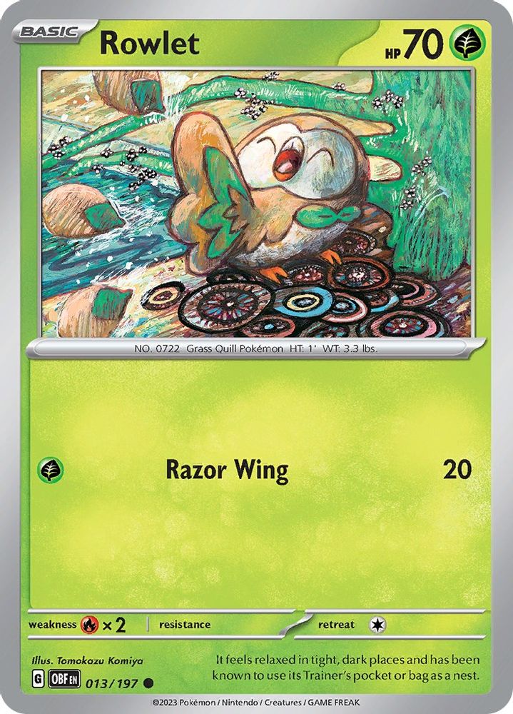Rowlet 013 SV03 Obsidian Flames - Common