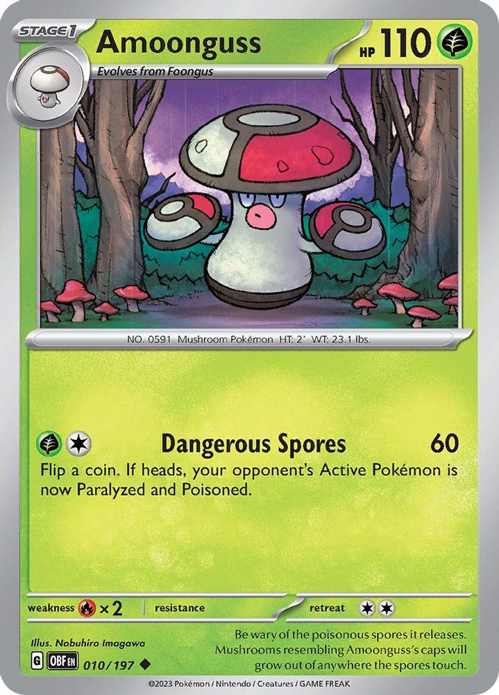 Amoonguss 010 - Reverse Holofoil SV03 Obsidian Flames - Uncommon