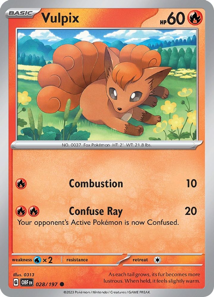 Vulpix 028 SV03 Obsidian Flames - Common