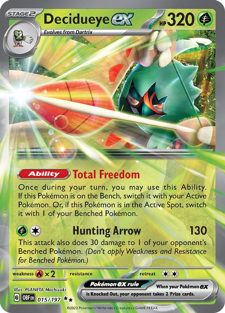Decidueye ex 015 - Holofoil SV03 Obsidian Flames - Double Rare