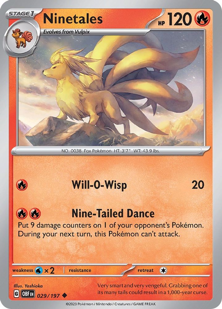 Ninetales 029 SV03 Obsidian Flames - Uncommon