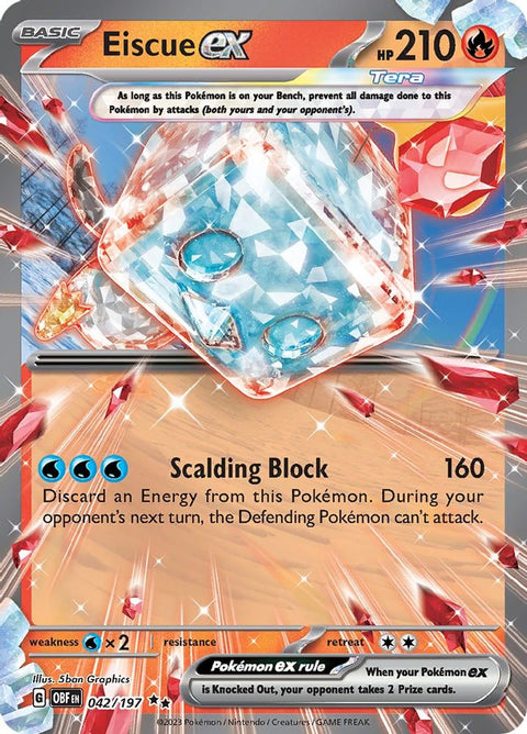 Eiscue ex 042 - Holofoil SV03 Obsidian Flames - Double Rare