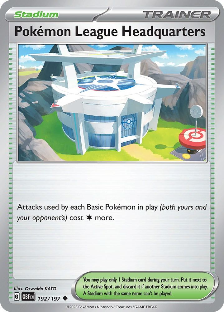 Pokemon League Headquarters 192 - Reverse Holofoil SV03 Obsidian Flames - Uncommon