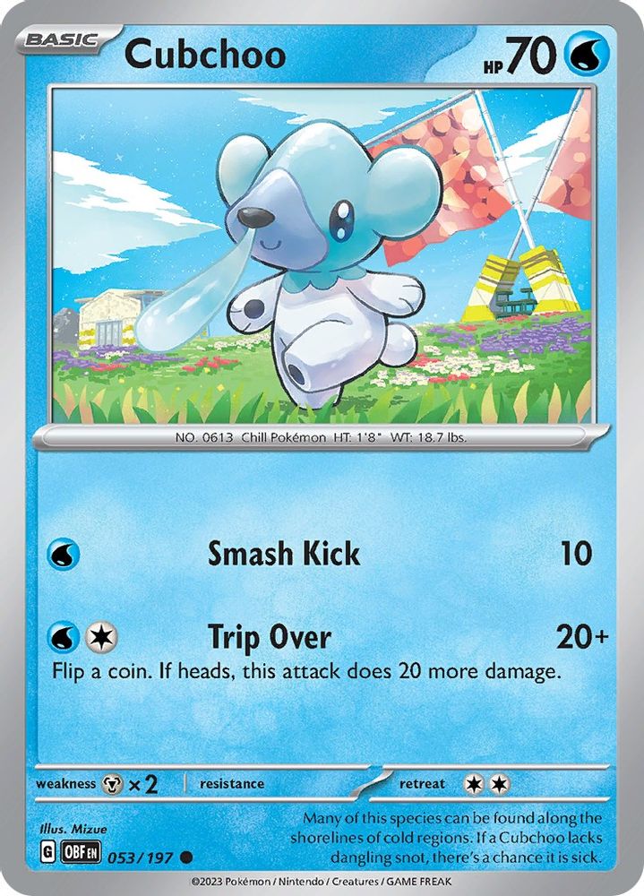 Cubchoo 053 - Reverse Holofoil SV03 Obsidian Flames - Common